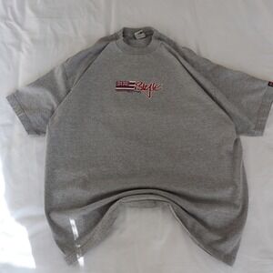 Vintage‎ Hawaiian Style Graphic Tee Men's XL Gray Short Sleeve Surf Wave Flag